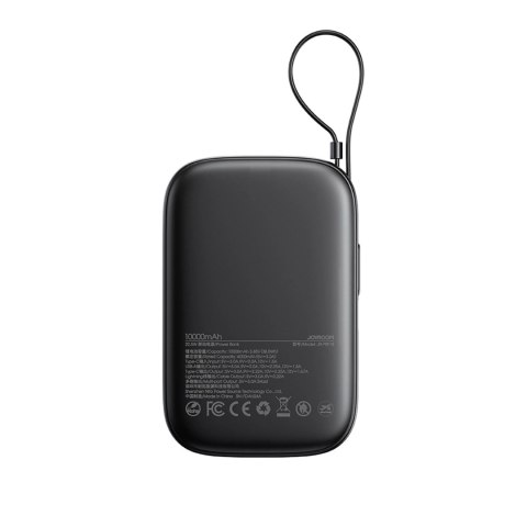 Powerbank Joyroom JR-PBF18 22.5W 10000mAh z wbudowanym kablem Lightning + kabel USB-C 0.25 cm - czarny Powerbank Joyroom JR-PBF18 22.5W 10000mAh z wbudowanym kablem Lightning + kabel USB-C 0.25 cm - czarny