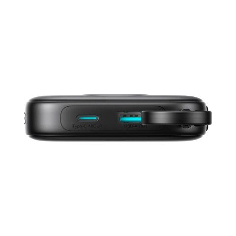 Powerbank Joyroom JR-PBF18 22.5W 10000mAh z wbudowanym kablem Lightning + kabel USB-C 0.25 cm - czarny Powerbank Joyroom JR-PBF18 22.5W 10000mAh z wbudowanym kablem Lightning + kabel USB-C 0.25 cm - czarny