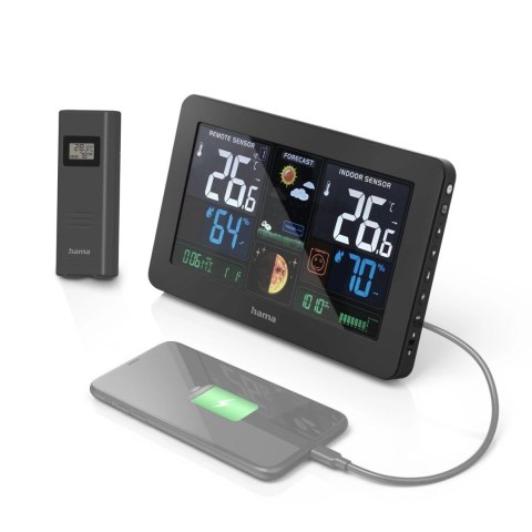 Stacja pogody Hama Premium z USB - czarna Stacja pogody Hama Premium z USB - czarna
