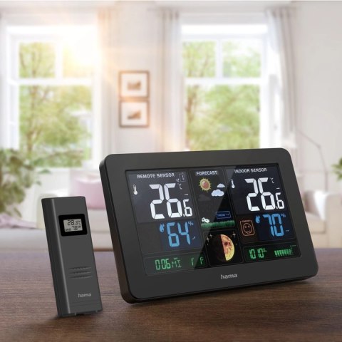 Stacja pogody Hama Premium z USB - czarna Stacja pogody Hama Premium z USB - czarna
