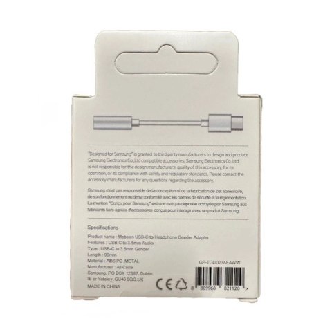 Adapter Samsung GP-TGU023AE DAC USB-C do mini jack 3.5mm - biały