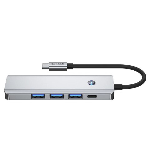 Adapter Tech-Protect HB01 HUB Adapter 5w1 USB-C + USB3.0 + HDMI 4K 60Hz + PD100W - szary