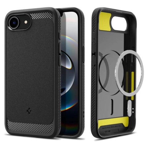Etui Spigen Rugged Armor MagSafe na iPhone 16e - czarne