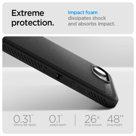 Etui Spigen Rugged Armor MagSafe na iPhone 16e - czarne