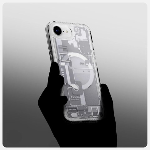 Etui Spigen Ultra Hybrid MagSafe na iPhone 16e Zero One - białe Etui Spigen Ultra Hybrid MagSafe na iPhone 16e Zero One - białe
