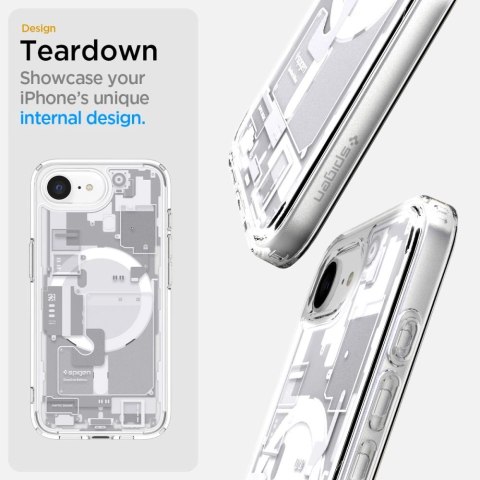 Etui Spigen Ultra Hybrid MagSafe na iPhone 16e Zero One - białe Etui Spigen Ultra Hybrid MagSafe na iPhone 16e Zero One - białe