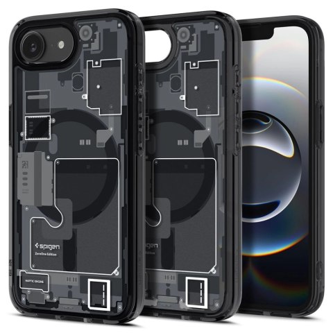 Etui Spigen Ultra Hybrid MagSafe na iPhone 16e Zero One - czarne Etui Spigen Ultra Hybrid MagSafe na iPhone 16e Zero One - czarne