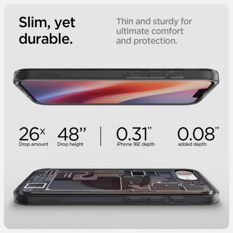 Etui Spigen Ultra Hybrid MagSafe na iPhone 16e Zero One - czarne Etui Spigen Ultra Hybrid MagSafe na iPhone 16e Zero One - czarne