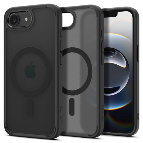 Etui Spigen Ultra Hybrid MagSafe na iPhone 16e - czarne, półprzezroczyste Etui Spigen Ultra Hybrid MagSafe na iPhone 16e - czarne, półprzezroczyste