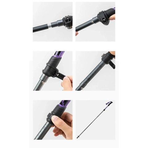 Kijek trekkingowy Qunature nordic walking aluminiowy 110 - 130 cm 1 szt. - fioletowy Kijek trekkingowy Qunature nordic walking aluminiowy 110 - 130 cm 1 szt. - fioletowy
