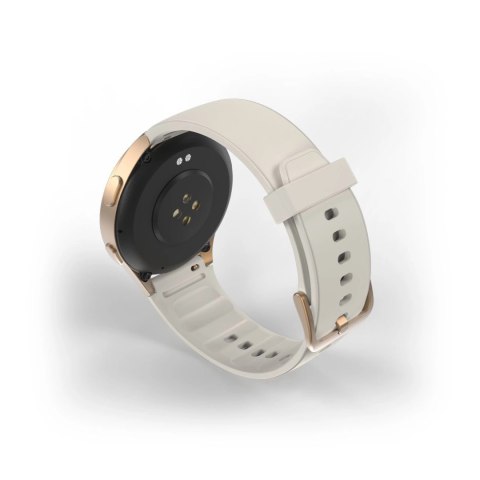 Smartwatch Hama 8900 GPS AMOLED 1.32" z beżowym paskiem silikonowym - złoty