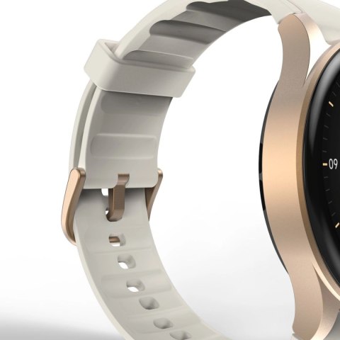 Smartwatch Hama 8900 GPS AMOLED 1.32" z beżowym paskiem silikonowym - złoty