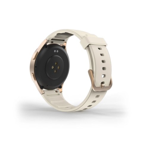 Smartwatch Hama 8900 GPS AMOLED 1.32" z beżowym paskiem silikonowym - złoty