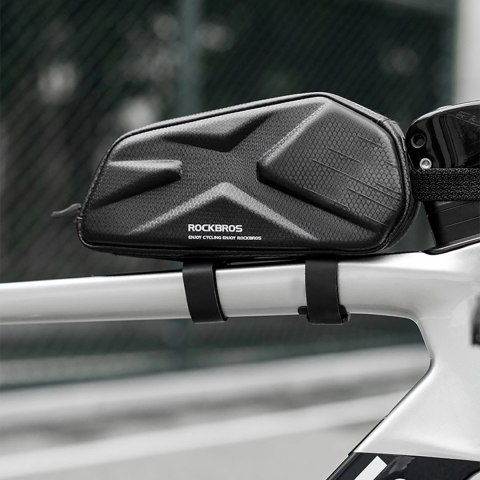 Torba rowerowa Rockbros usztywniana, na ramę, na rurę górną 1,4l - czarna Torba rowerowa Rockbros usztywniana, na ramę, na rurę górną 1,4l - czarna