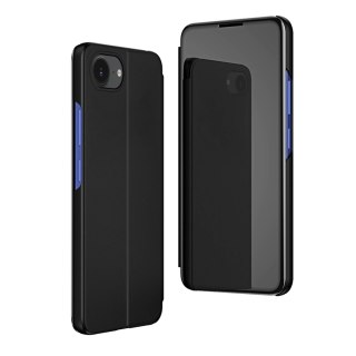 Etui Clear View Case na iPhone 16e pokrowiec z klapką - czarne