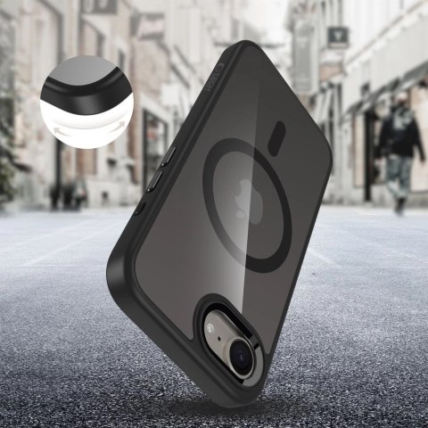 Etui Tech-Protect MagMat MagSafe na iPhone 16e - czarne-przezroczyste Etui Tech-Protect MagMat MagSafe na iPhone 16e - czarne-przezroczyste