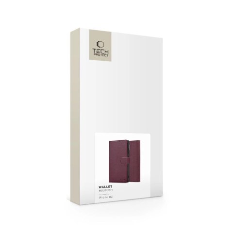 Etui Tech-Protect Wallet na iPhone 16e - bordowy Etui Tech-Protect Wallet na iPhone 16e - bordowy