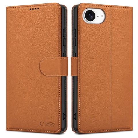 Etui Tech-Protect Wallet na iPhone 16e - brązowe Etui Tech-Protect Wallet na iPhone 16e - brązowe