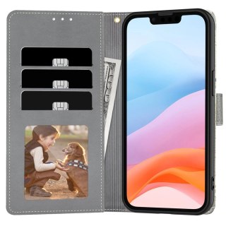 Etui Tech-Protect Wallet na iPhone 16e - stokrotki z liśćmi