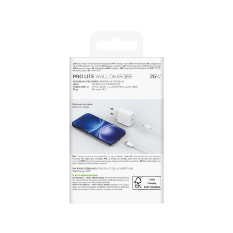 Ładowarka Puro Daily Prolite 25W USB-C Power Delivery - biała Ładowarka Puro Daily Prolite 25W USB-C Power Delivery - biała