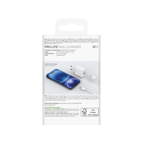Ładowarka sieciowa Puro PROLITE 10W USB-A - biała Ładowarka sieciowa Puro PROLITE 10W USB-A - biała