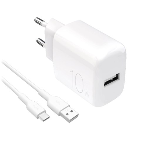 Ładowarka sieciowa Puro PROLITE 10W USB-A + kabel USB-A - USB-C 1.2m - biała Ładowarka sieciowa Puro PROLITE 10W USB-A + kabel USB-A - USB-C 1.2m - biała