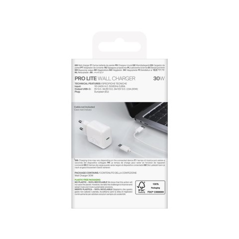Ładowarka sieciowa Puro PROLITE 30W USB-C - biała Ładowarka sieciowa Puro PROLITE 30W USB-C - biała