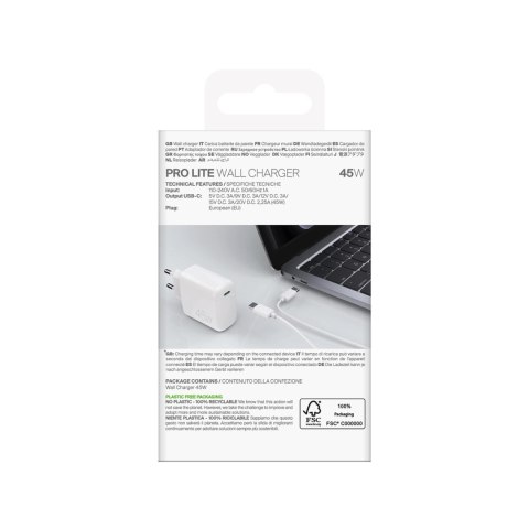 Ładowarka sieciowa Puro PROLITE 45W USB-C - biała Ładowarka sieciowa Puro PROLITE 45W USB-C - biała