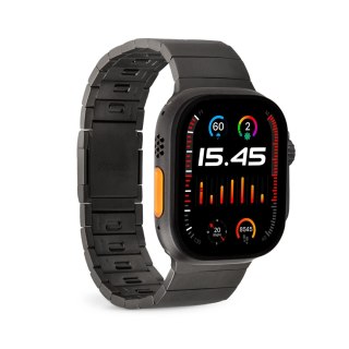 Pasek Puro TITAN ze stali nierdzewnej do Apple Watch 42 / 44 / 45 / 49 mm - czarny