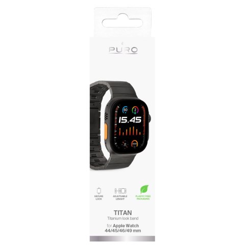 Pasek Puro TITAN ze stali nierdzewnej do Apple Watch 42 / 44 / 45 / 49 mm - czarny Pasek Puro TITAN ze stali nierdzewnej do Apple Watch 42 / 44 / 45 / 49 mm - czarny