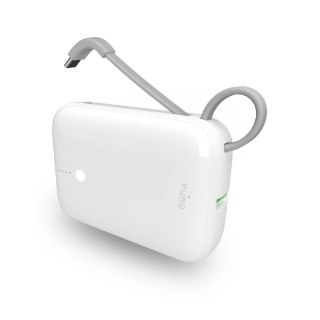 Powerbank Puro Power Link 10 Plus 10000 mAh z wbudowanym kablem USB-C - biały