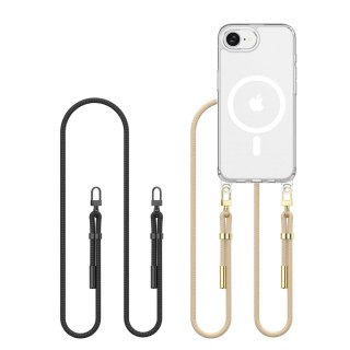 Etui Tech-Protect FlexAir Chain MagSafe na iPhone 16e - czarno-beżowe