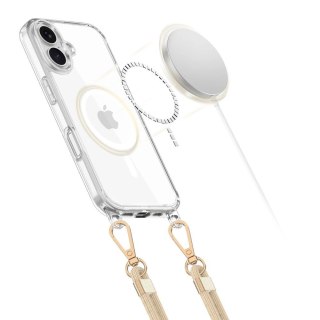 Etui Tech-Protect FlexAir Chain MagSafe na iPhone 16e - czarno-beżowe
