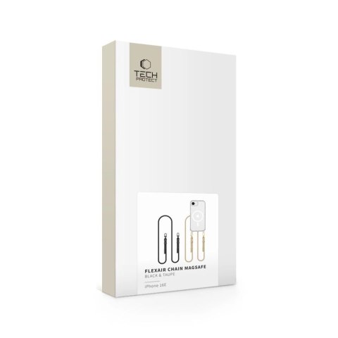 Etui Tech-Protect FlexAir Chain MagSafe na iPhone 16e - czarno-beżowe Etui Tech-Protect FlexAir Chain MagSafe na iPhone 16e - czarno-beżowe