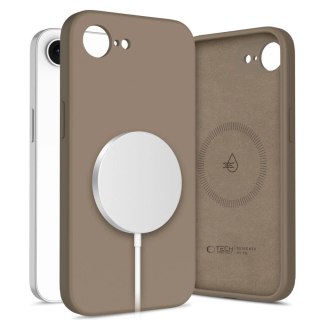 Etui Tech-Protect Liquid Silicone MagSafe na iPhone 16e - brązowe