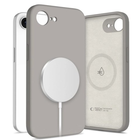 Etui Tech-Protect Liquid Silicone MagSafe na iPhone 16e - szare Etui Tech-Protect Liquid Silicone MagSafe na iPhone 16e - szare
