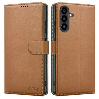 Etui Tech-Protect Wallet na Samsung Galaxy A56 5G - brązowe