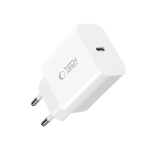 Ładowarka sieciowa Tech-Protect NC20W PD20W USB-C z kablem USB-C - biała