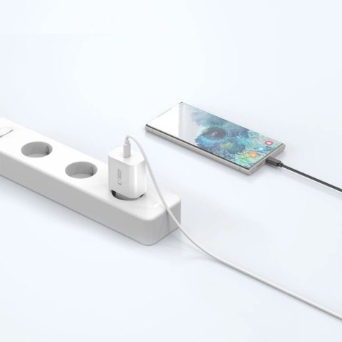 Ładowarka sieciowa Tech-Protect NC20W PD20W USB-C z kablem USB-C - biała