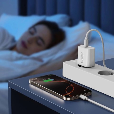 Ładowarka sieciowa Tech-Protect NC20W PD20W USB-C z kablem USB-C - biała
