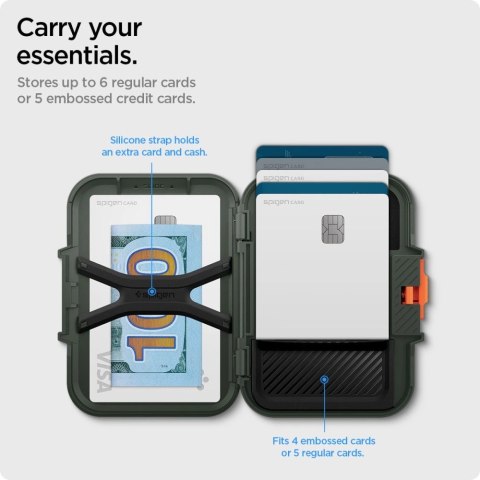 Etui Spigen Lock Fit MagSafe na karty - zielony