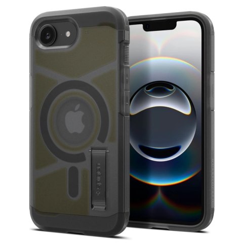 Etui Spigen Tough Armor MagSafe na iPhone 16e - przezroczysto-szare