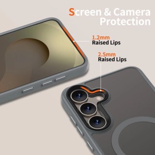 Etui Tech-Protect MagMat MagSafe na Samsung Galaxy S25 - przezroczysto-szare