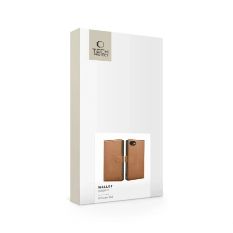 Etui Tech-Protect Wallet na iPhone 16e - brązowe Etui Tech-Protect Wallet na iPhone 16e - brązowe