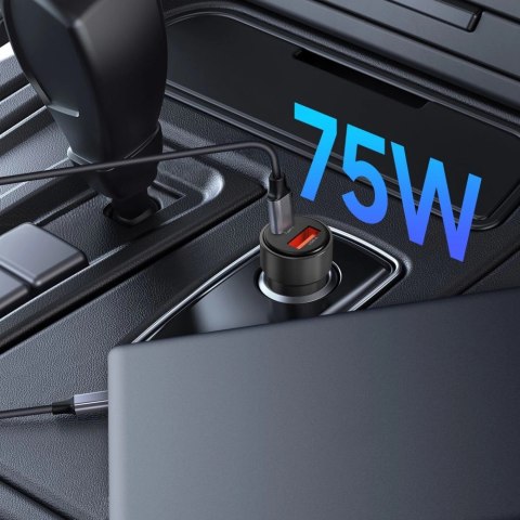 Ładowarka samochodowa CC03 2-porty PD75W - czarna Ładowarka samochodowa CC03 2-porty PD75W - czarna
