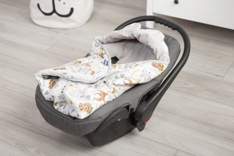 OTULACZ DO FOTELIKA VELVET BIAŁY LEŚNA PRZYGODA