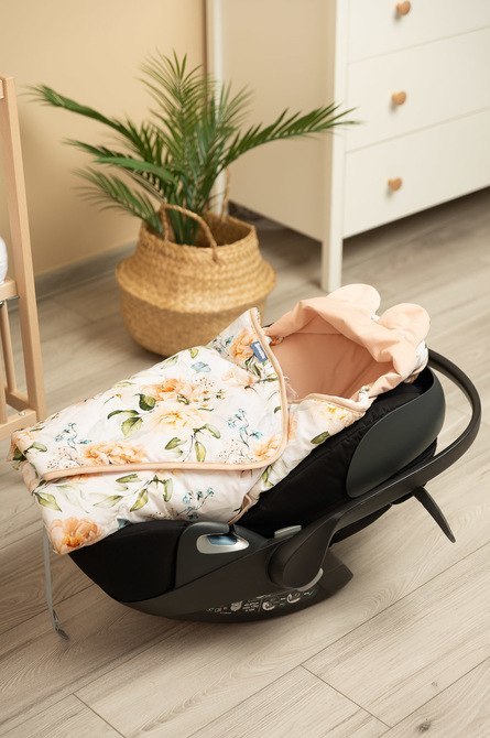 OTULACZ DO FOTELIKA VELVET XL PIWONIA BRZOSKWINIOWY