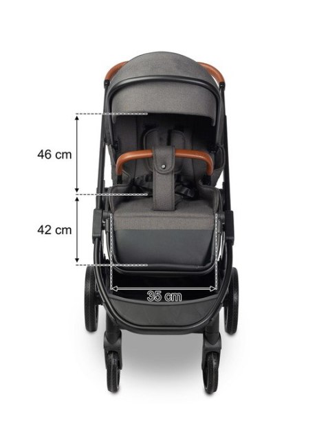 WÓZEK SPACEROWY RATIO DARK GREY