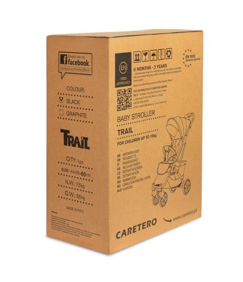 WÓZEK SPACEROWY TRAIL BLACK