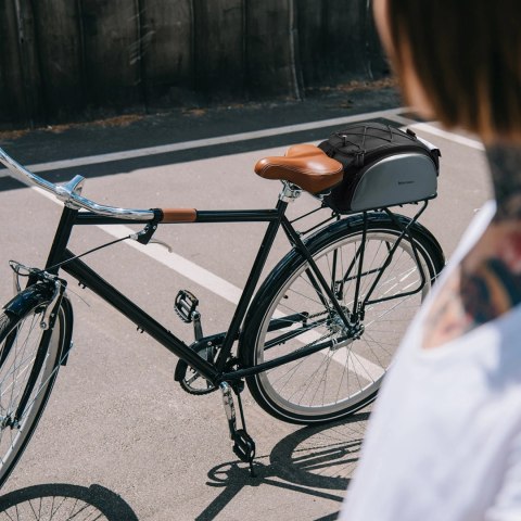 Wozinsky torba rowerowa na bagażnik z paskiem na ramię 13l czarna (WBB1BK)